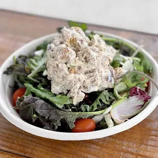 Salad  with delicious  fried chicken salad on top