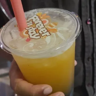 Passion fruit green tea Boba