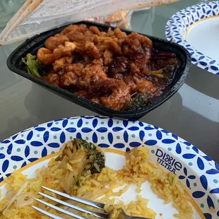 Amazing Chicken. Fresh Shrimp Fried Rice. Shrimp Egg Roll.