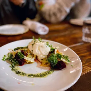 Burrata | red and gold beets, pickled caraway seeds, fennel, basil