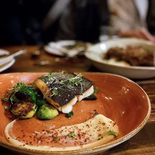 Black Cod | brussels sprouts, lemon, garlic, parsnip puree, aleppo pepper