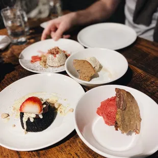 Assortment of desserts for Seattle Restaurant Week at How to Cook a Wolf in Madison Valley.