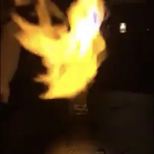 It's on fire!