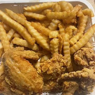 Chicken Wings and Fries
