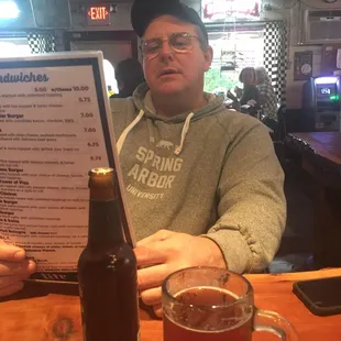 Al checking out the menu.