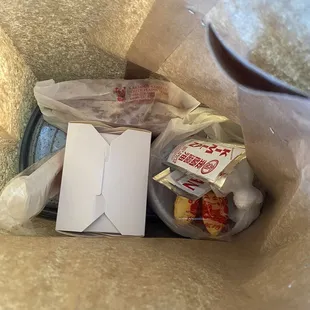 Looking down into my bag