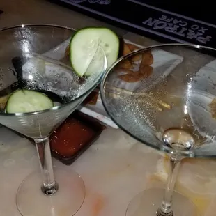 Cucumber martini's.  So sorry folks these go down so fast I didn't have time to take an earlier pic.