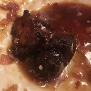 Extremely burnt General Tso chicken that was comprised of mostly red onions. Piles of red onion.