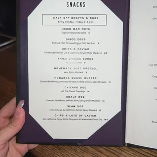 Food menu