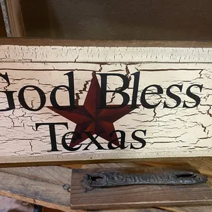 a sign for god bless texas