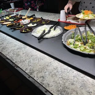 Salad bar. A bit lacking in toppings.