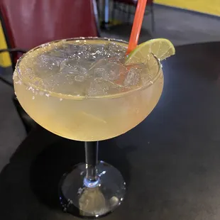 a margarita in a coupe glass