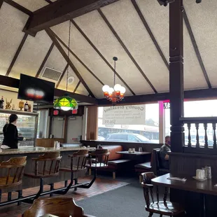 Inside the coffee shop.