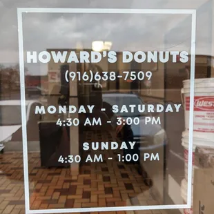 Store hours.