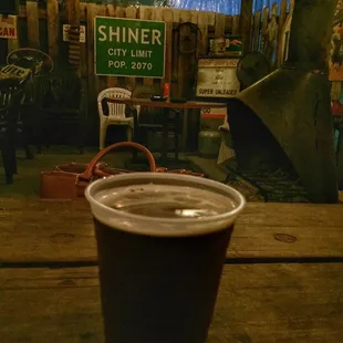 Stopping to have a shiner in shiner, tx. This spot is the place to have one