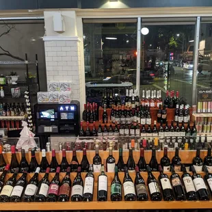 a wide selection of wine bottles