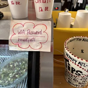 two cups of coffee on a counter