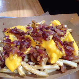 Rodeo fries with rodeo sauce, melted cheese and bacon...mmmm, bacon
