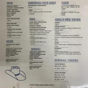 Lunch menu page 2