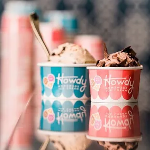 two cups of ice cream