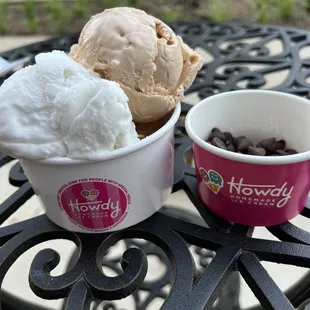 Vegan Coconut, Salted Carmel and Coffee Ice Cream with a side of Chocolate Chips