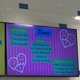 menus and prices