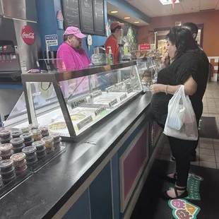 Ice cream selection area