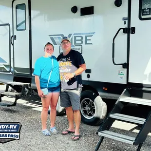 Excited for more happy campers!  Congrats Mr. &amp; Mrs. Lassman on the new Forest River Vibe 32BH! Welcome to the Howdy RV family!