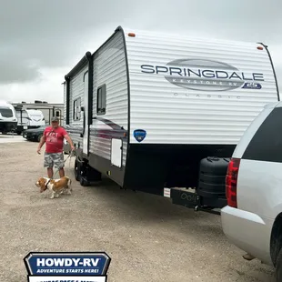 Cheers for another happy camper!  Congrats Mr. Watten &amp; Charlie Brown on the new 2024 Keystone Springdale 260BH. Welcome to Howdy RV!