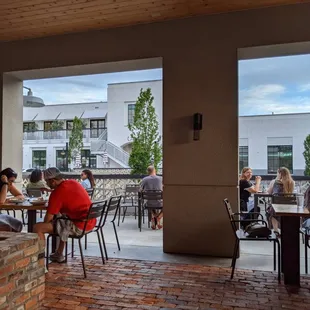 Outdoor patio seating.