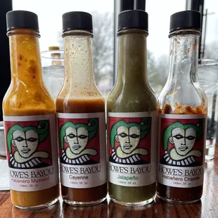 They make their own hot sauces...those with habanero are pretty darn good!