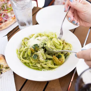 Bucatini Shrimp &amp; Pesto pasta
