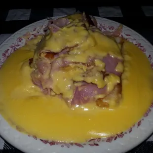 Kentuckys Famous Hot Brown. This One is the Half Order Minus Tomatoe