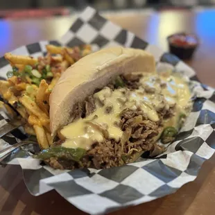 Philly cheesesteak &amp; dirty fries