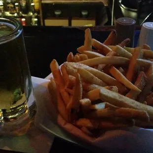 A Pound of Fries and a defrosting mug of beer.