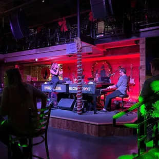 a band playing on stage