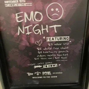 Emo night flyer