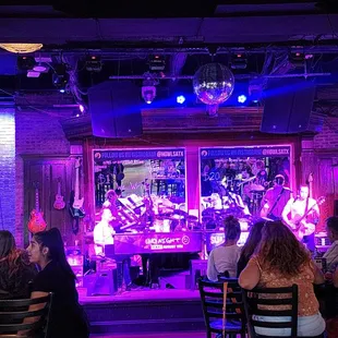 a band playing on stage