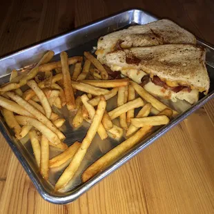 Grown Up Grilled Cheese with Bacon and Fries