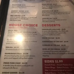 the menu