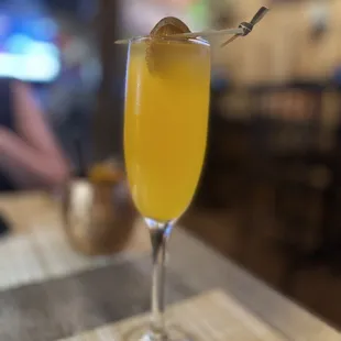 a glass of orange juice