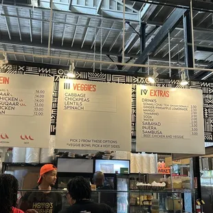 The menu