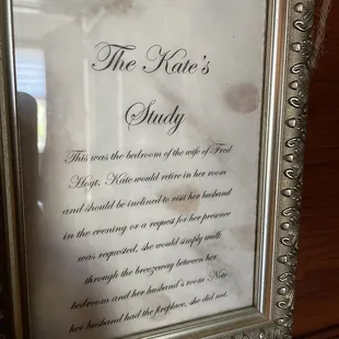 Our room. Kates Study. Wife to the man who built this home in 1905