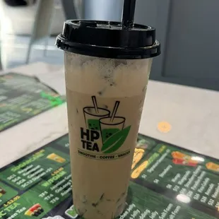 Hazelnut coffee with coffee jelly