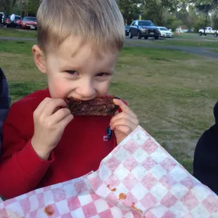 This kiddo loves these ribs!