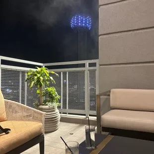 the view of the stadium from the balcony