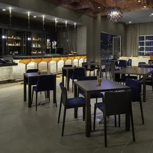 the bar and dining area