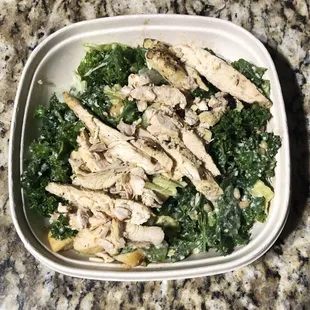 Kale Chicken Caesar Salad