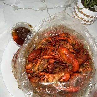 crawfish Jan 2022 with sauce. decent size..mostly small and medium