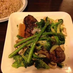 Sirloin Steak with sautéed vegetables